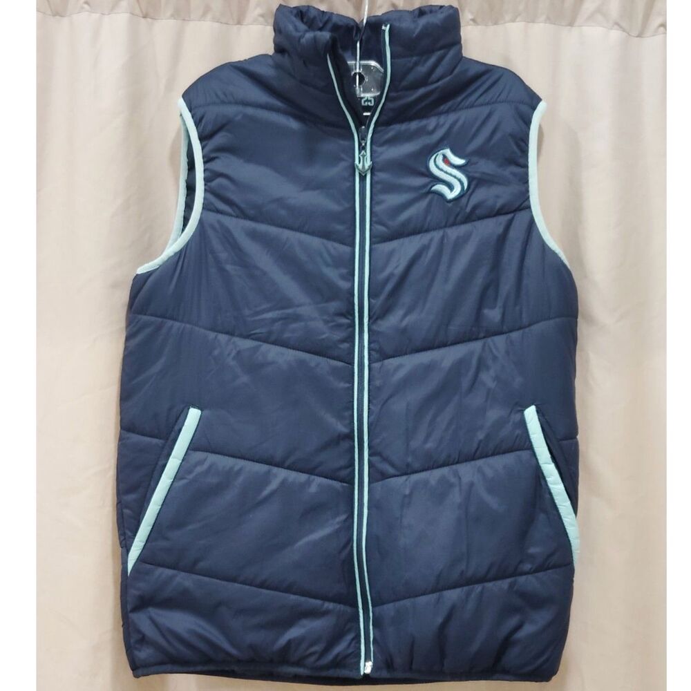 Seattle Kraken NHL Puffer Vest Navy Blue 2024-25 Season Ticket Member Exclusive
